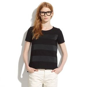 REDUCED! Madewell Satin Stripe Tee NWT