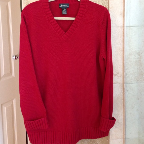Ralph Lauren RED 100% Cotton beautiful sweater. - Picture 2 of 4