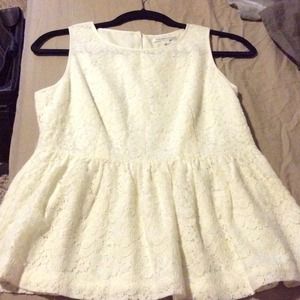 Banana Republic Lace Ivory Peplum top