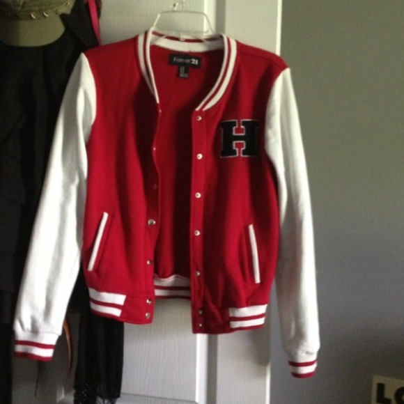 Red varsity jacket