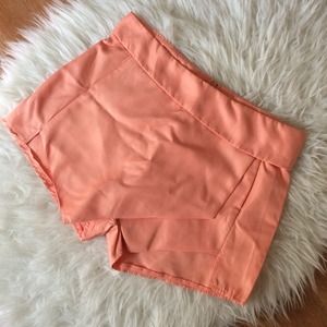 Orange/coral asymmetrical skort