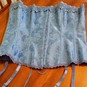Blue Corset with Lace Edging!