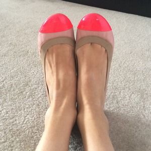 J crew flats! bright pink and pale pink!
