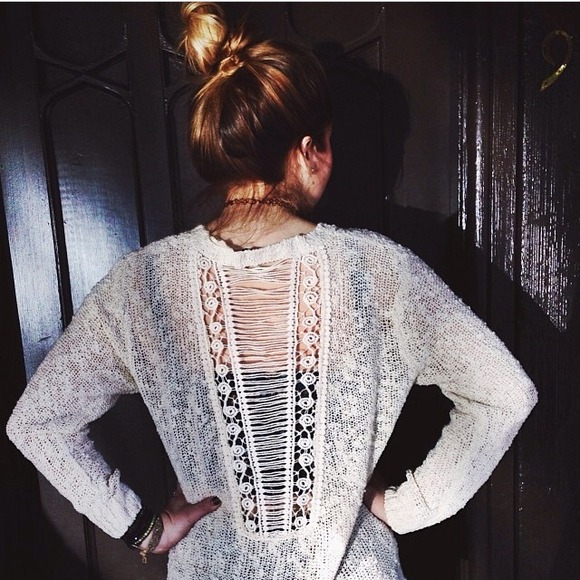 Lf crochet back sweater