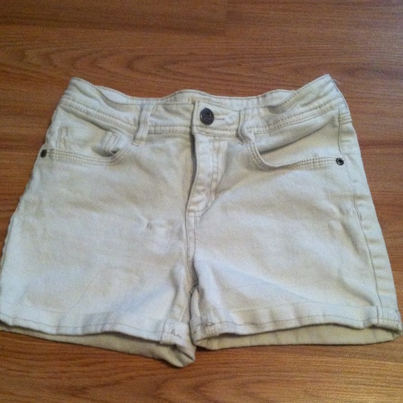 White  denim shorts