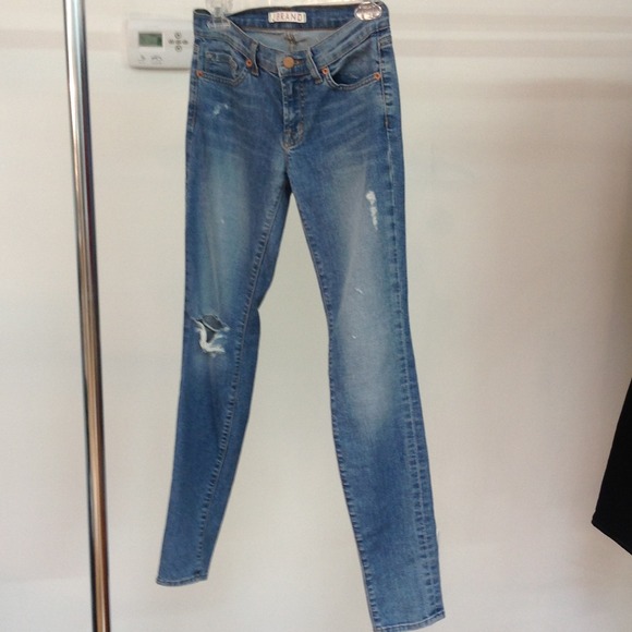 J brand distressed blue jeans. Size 25.