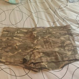 Camo shorts.