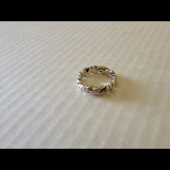 Silver Band with black detail... Size 8-9