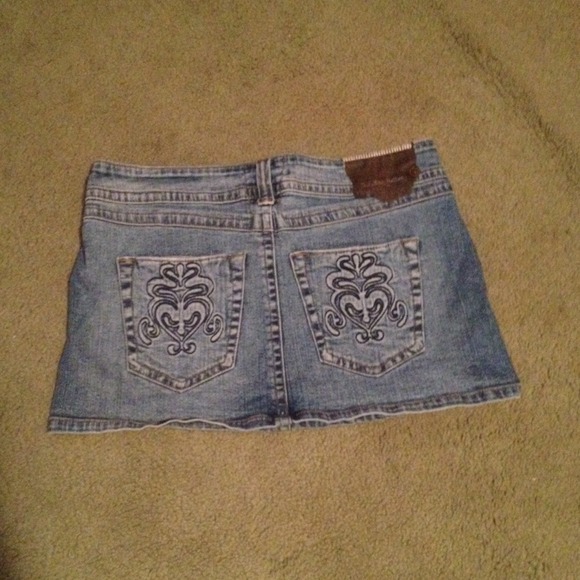 Industrial Bottom Denim Mini Skirt - Picture 2 of 4