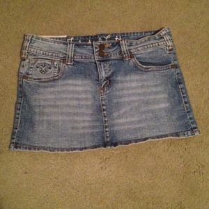 Industrial Bottom Denim Mini Skirt