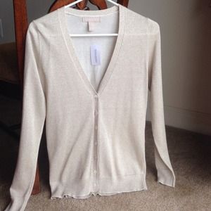 Banana republic tan subtle glitter cardigan NWT