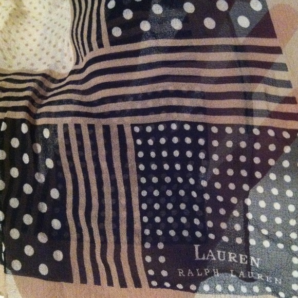 Lauren Ralph Lauren sheer polka dot stripe scarf