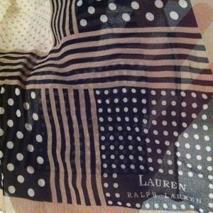 Lauren Ralph Lauren sheer polka dot stripe scarf