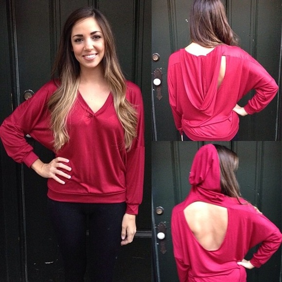 Tops - Open Back Hoodie. S-L available. NEW.