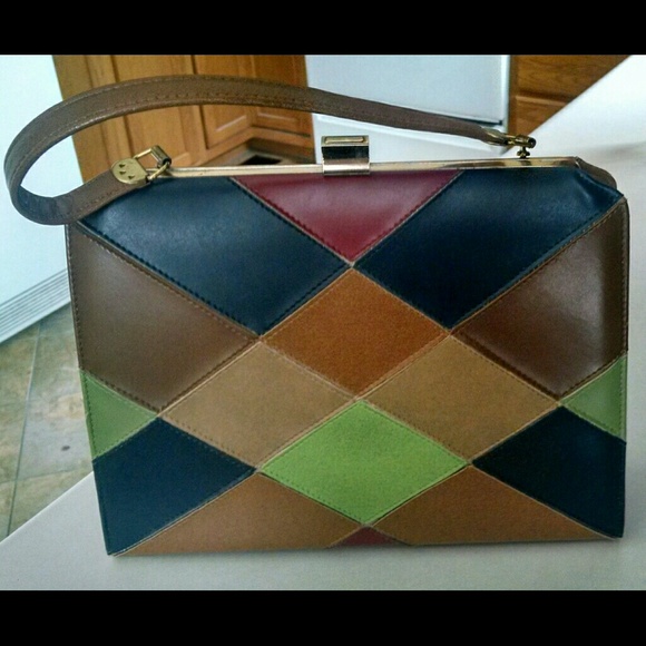 Vintage structured multicolor handbag