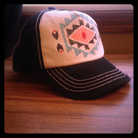 Billabong black and pink trucker SnapBack hat