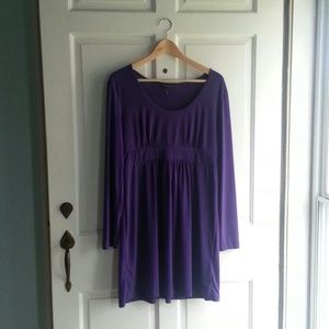 Purple dress.
