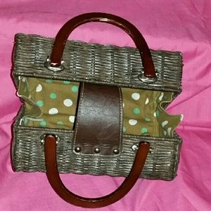 Vintage Brown Wicker Handbag