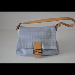 FENDI - Light Blue Logo Hobo Hand Bag