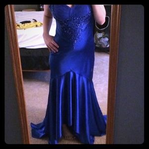 Beautiful blue prom gown.