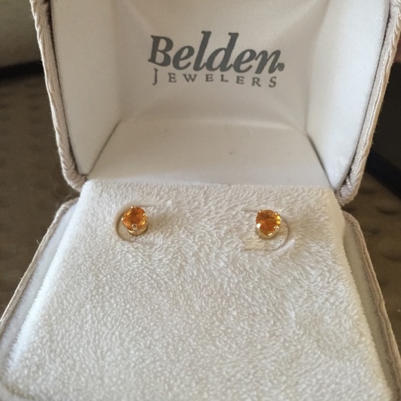 Small Topaz(NOVEMBER) stone earrings