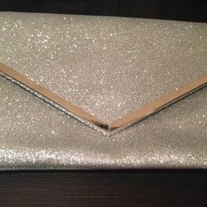 Lulu Townsend Silver Sparkle Clutch