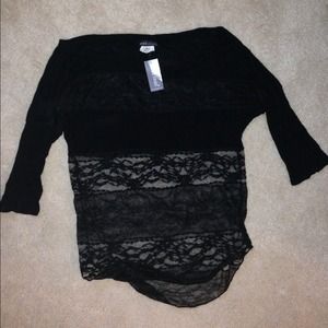Brand New with Tags Wet Seal Black Lace L/S