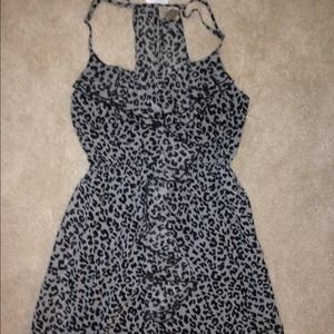 Grey and Blk Leopard Print Razor back dress