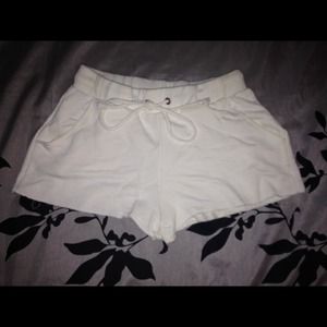 Zara white drawstring shorts