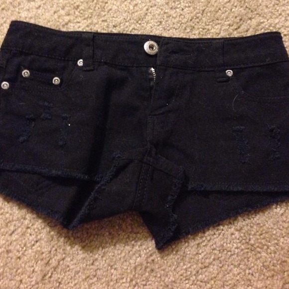 Black cut off shorts