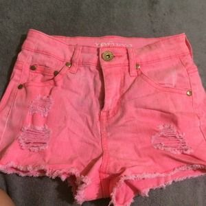 Pink high waisted shorts