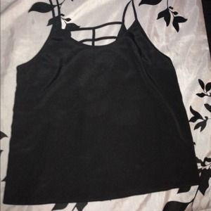 Black open back Tank Top