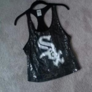 Chicago White Sox sequin racerback crop top