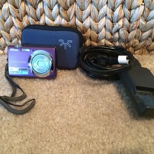 Purple Nikon Coolpix Digital Camera