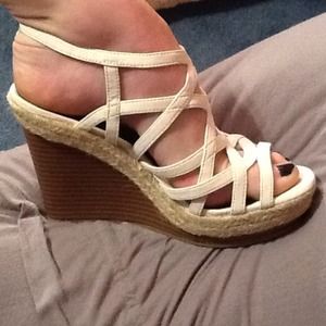 White Wedge Sandals