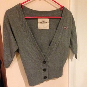 Hollister Gray Cropped Cardigan