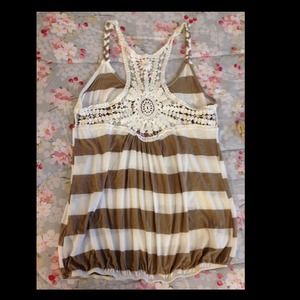 Crocheted-back tank