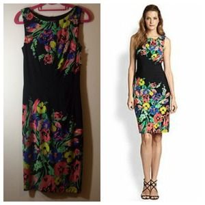 David Meister Floral Print Dress