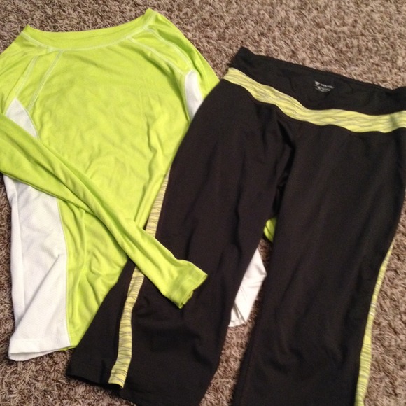 Sold. Workout top and boot cut capris.