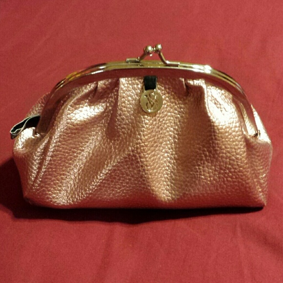 Victoria's Secret metallic pink clasp bag