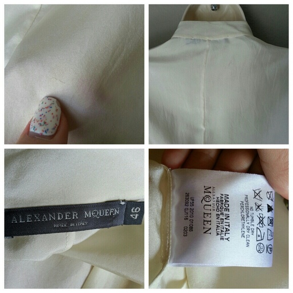 Alexander McQueen Ivory 100% Silk Ruffled Blouse - Picture 4 of 4