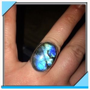 💙HUGE LABRADORITE STERLING SILVER RING💙