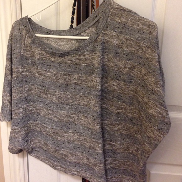 Off the shoulder dark gray knit top