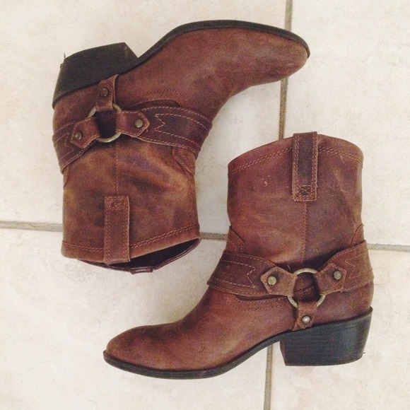 Brown Western Ankle Boots