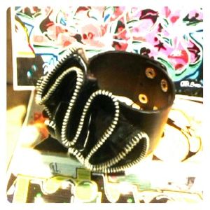 Faux leather corsage