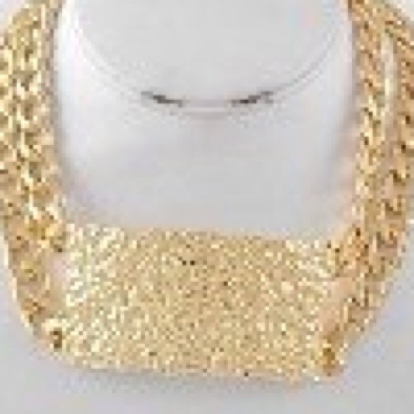 gold hammered choker necklace.