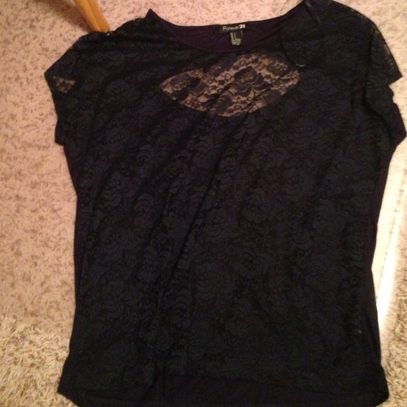 Navy blue lace shirt