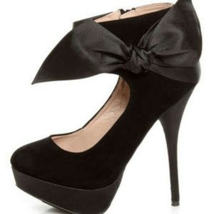 BUNDLE Black Platform Bow Heels