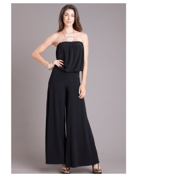 palazzo strapless jumpsuit
