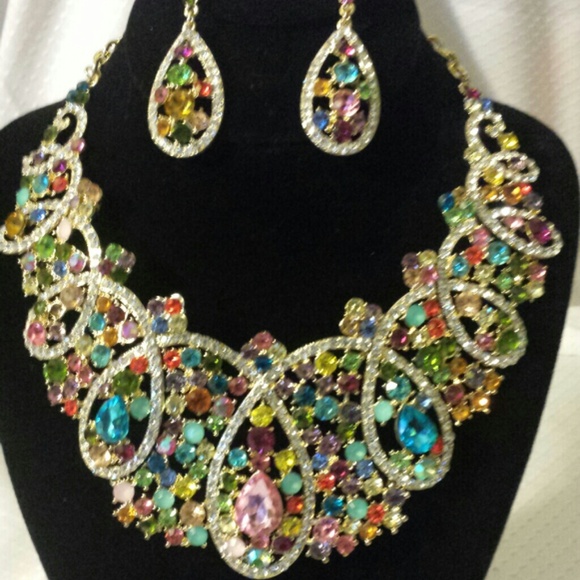 Jewelry - SOLD Necklace Set Multi Color Crystal